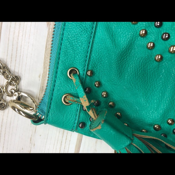 BOGO🖤 TURQUOISE STUDDED CROSSBODY CHAIN PURSE - Picture 6 of 9